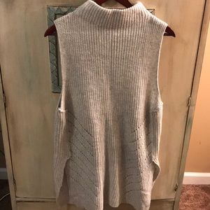 Cut off high neck sweater